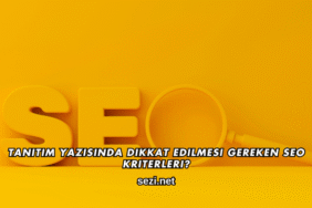 Tanıtım Yazısında Dikkat Edilmesi Gereken SEO Kriterleri